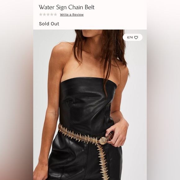 Free People Accessories - NWT Free People Water Sign Chain Belt Sz S/M